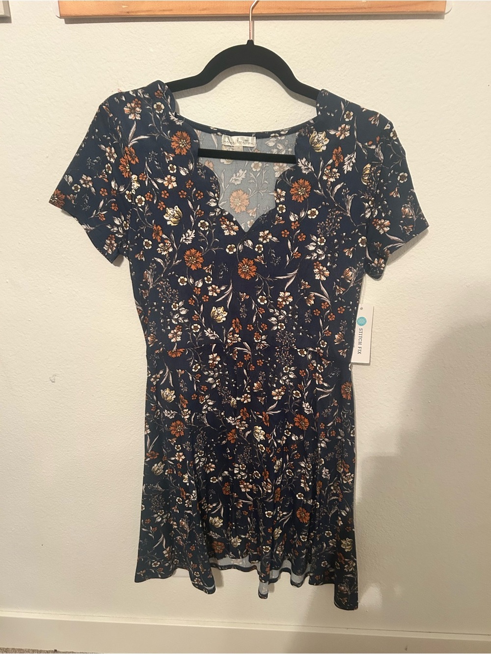 NWT Nine Britton Navy Floral Fit & Flare Dress Medium Stitch Fix - Picture 2 of 4